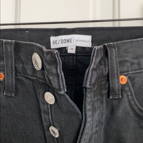 RE/DONE high waisted black shorts size 24 - Picture 2 of 5